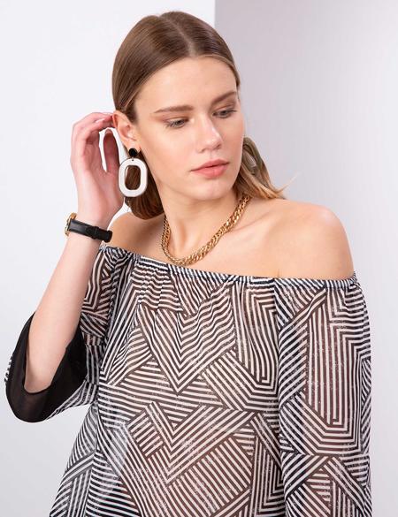 Siyah Tül Bluz - 50202639004