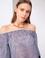 Lacivert Tül Bluz