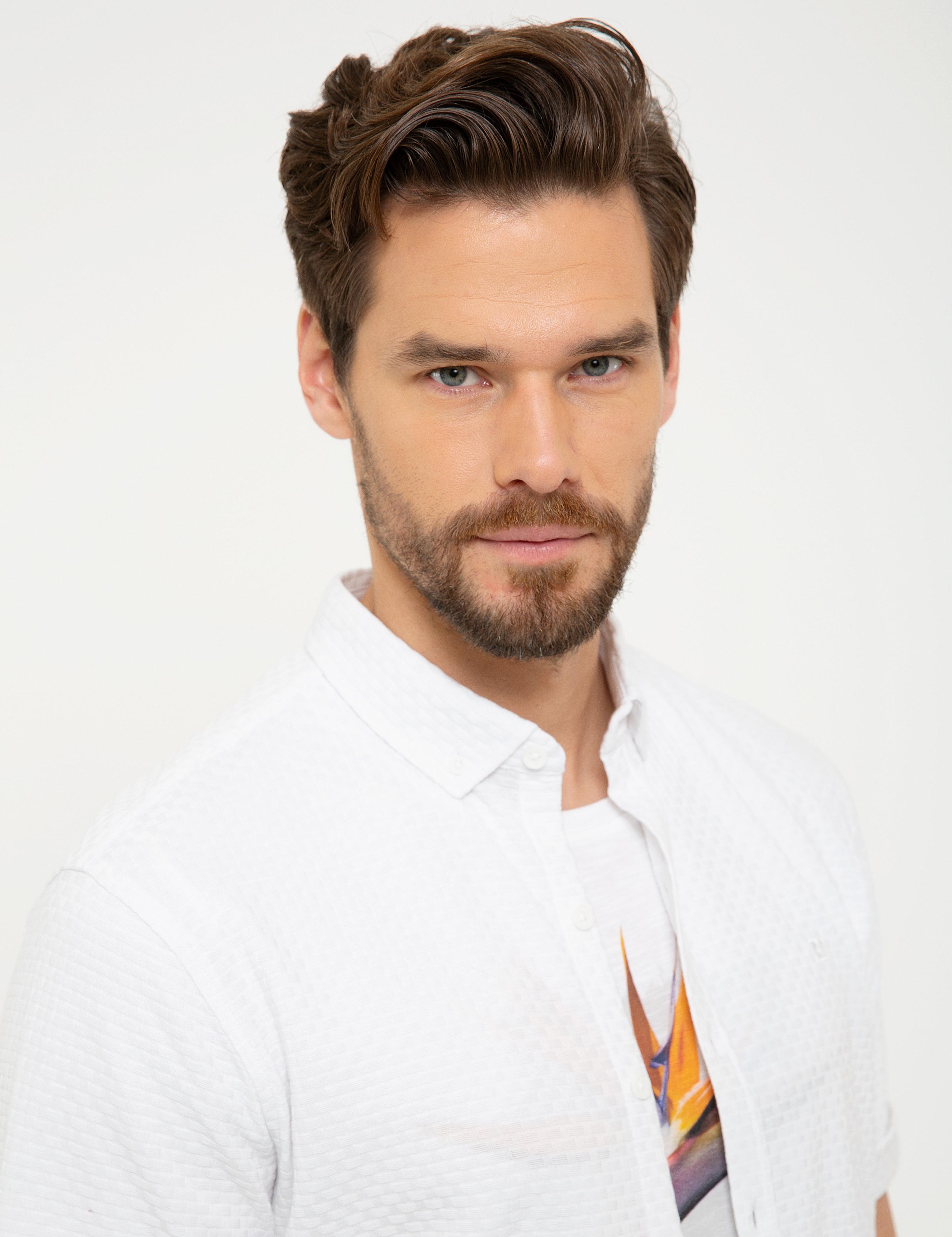 Beyaz Slim Fit Polo Yaka T-Shirt