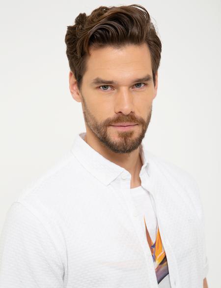 Beyaz Slim Fit Polo Yaka T-Shirt - 50202654001