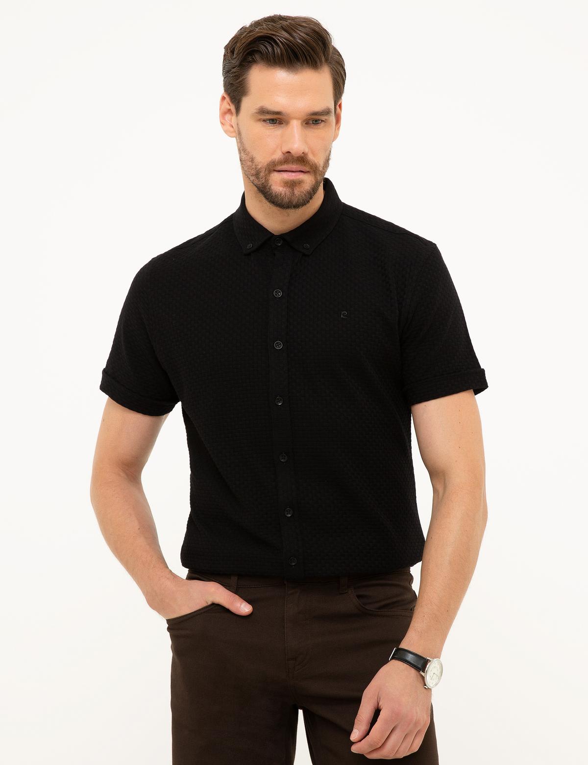 Siyah Slim Fit Polo Yaka T-Shirt