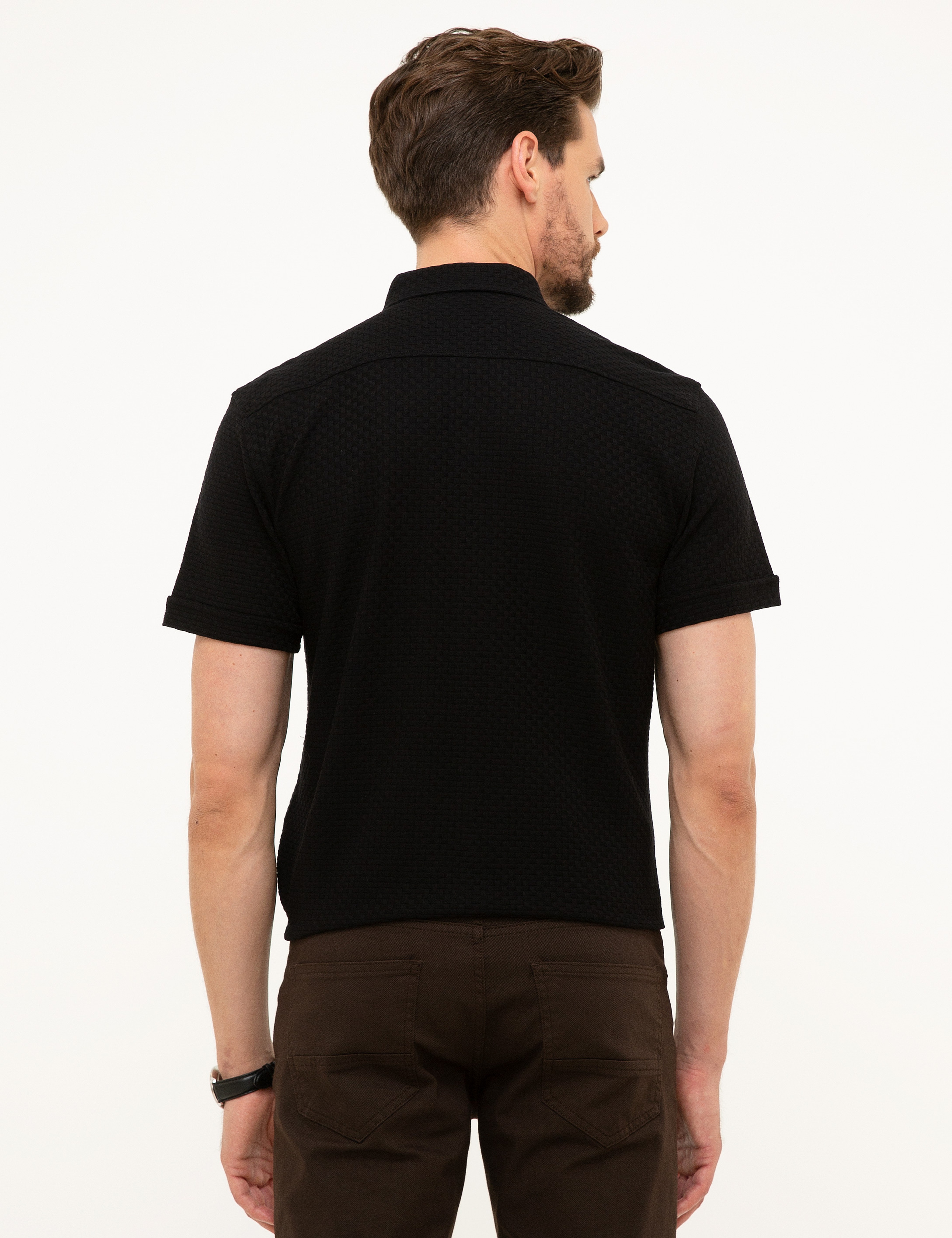 Siyah Slim Fit Polo Yaka T-Shirt