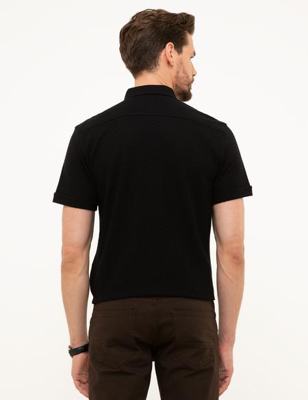 Siyah Slim Fit Polo Yaka T-Shirt - 50202654021