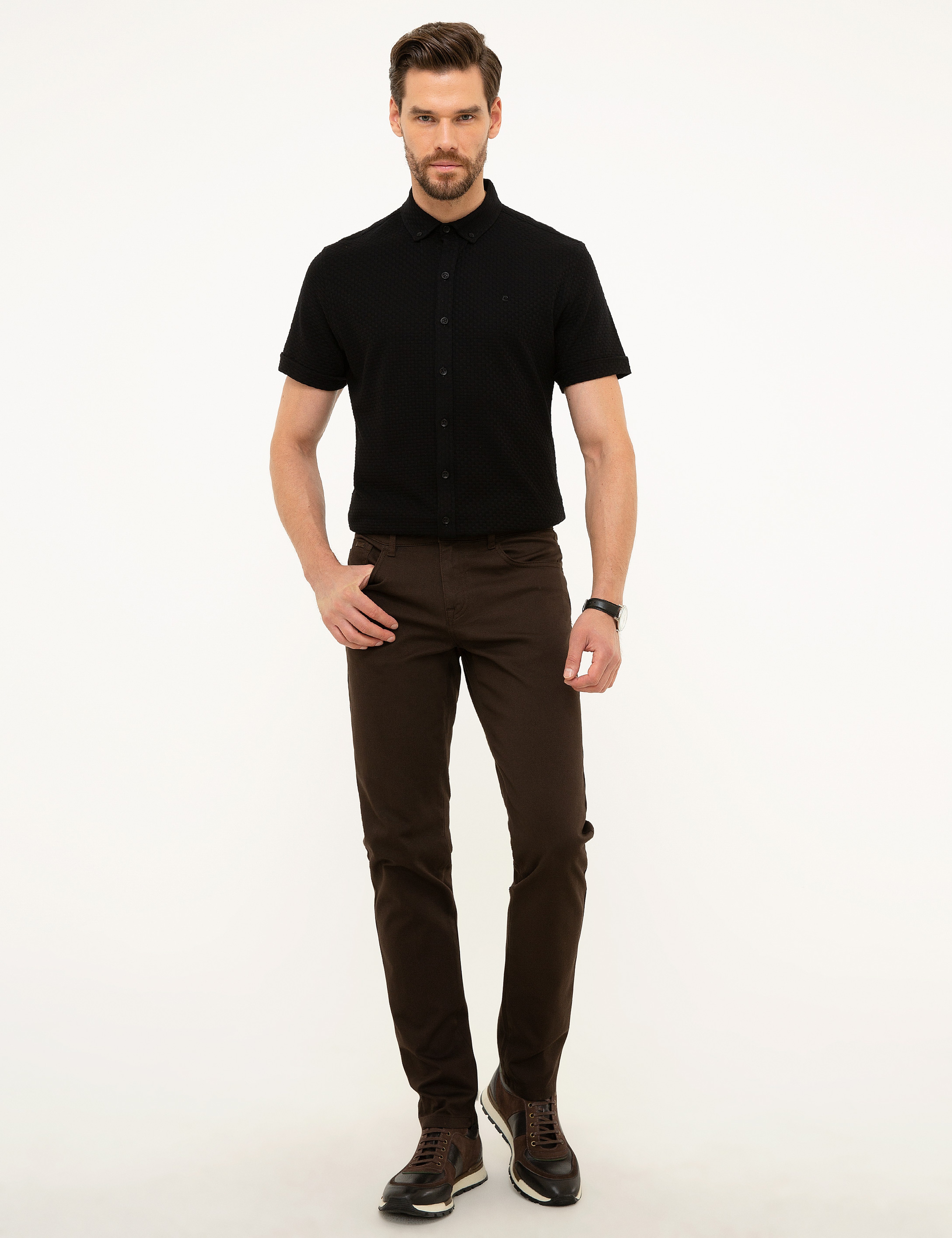 Siyah Slim Fit Polo Yaka T-Shirt