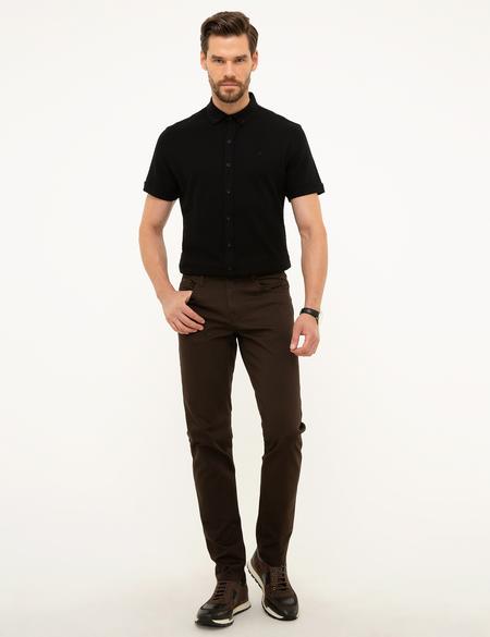 Siyah Slim Fit Polo Yaka T-Shirt - 50202654021