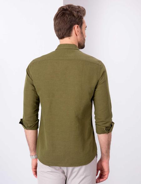 Haki Slim Fit Uzun Kollu Gömlek - 50202802037