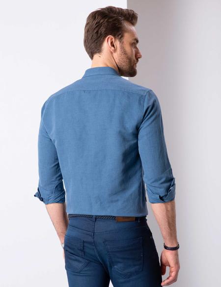İndigo Slim Fit Uzun Kollu Gömlek - 50202802047