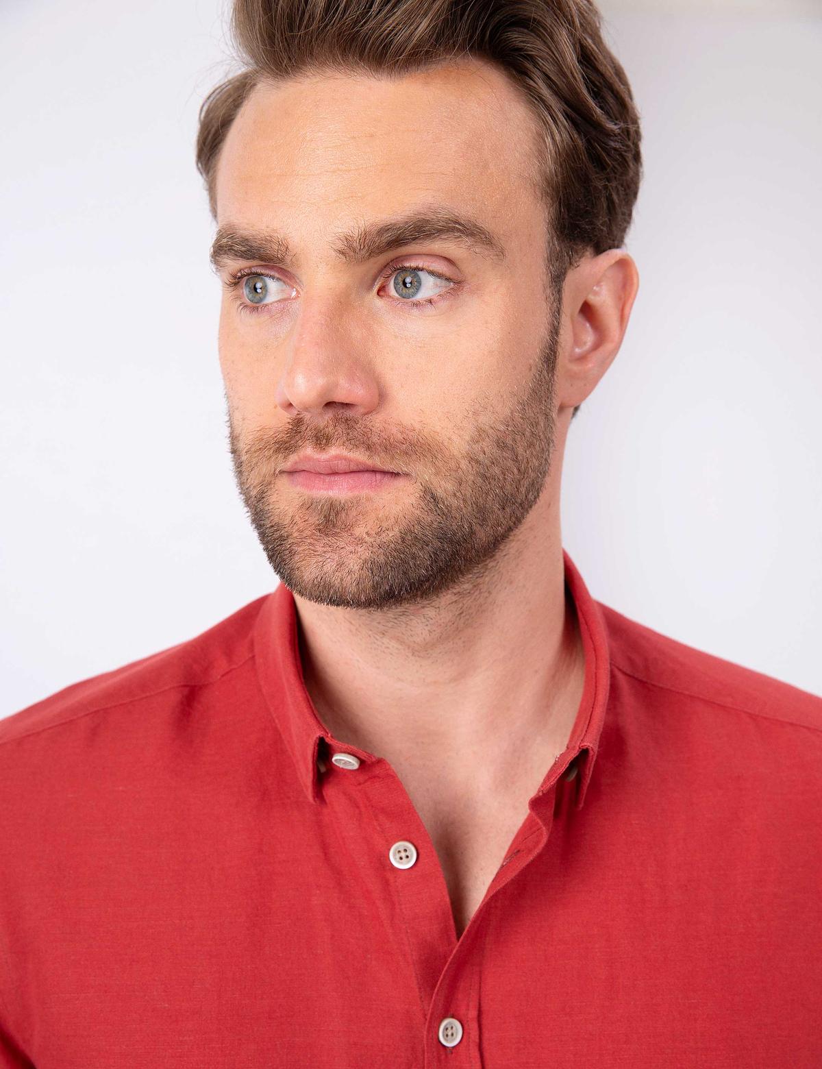 Kiremit Slim Fit Uzun Kollu Gömlek - 50202802067