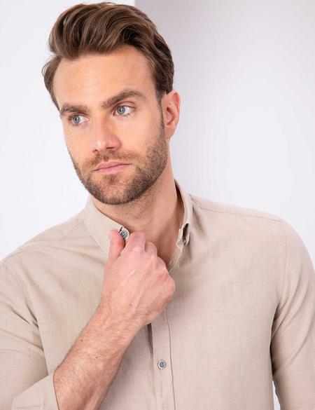 Taş Slim Fit Keten Karışımlı Gömlek - 50202802107