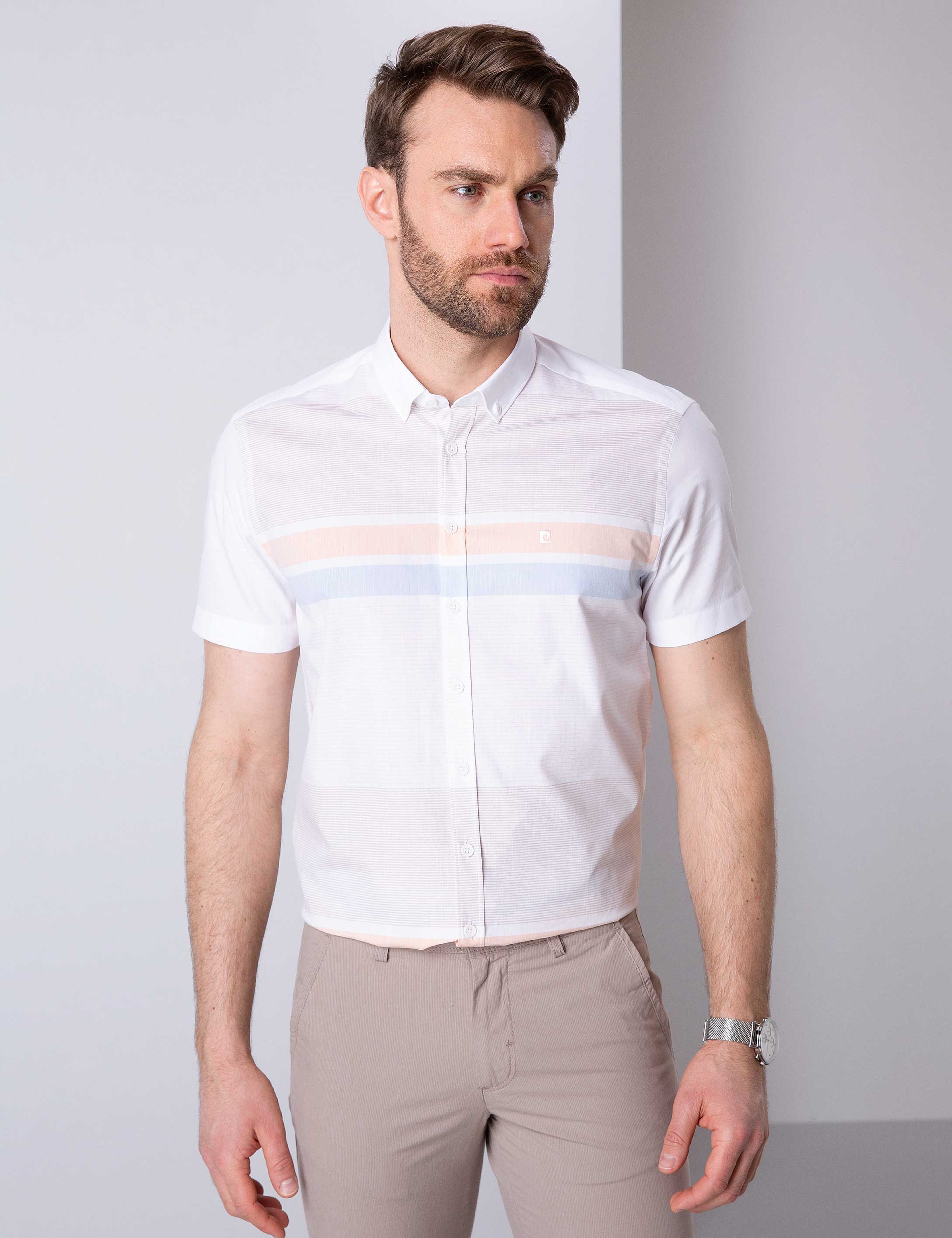 Sarı Regular Fit Kısa Kollu Gömlek