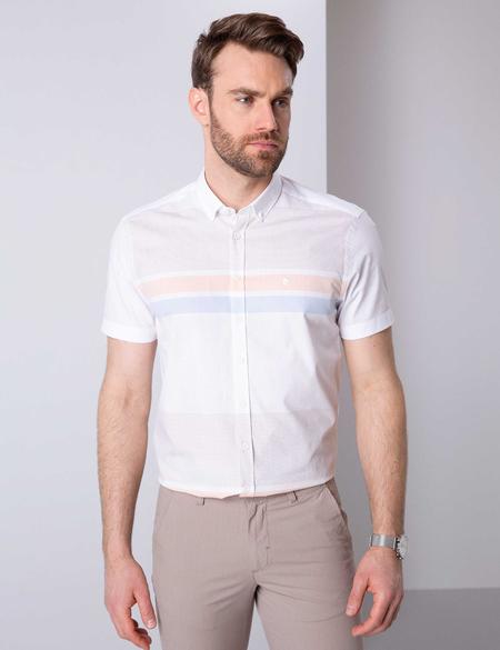 Sarı Regular Fit Kısa Kollu Gömlek - 50202808028