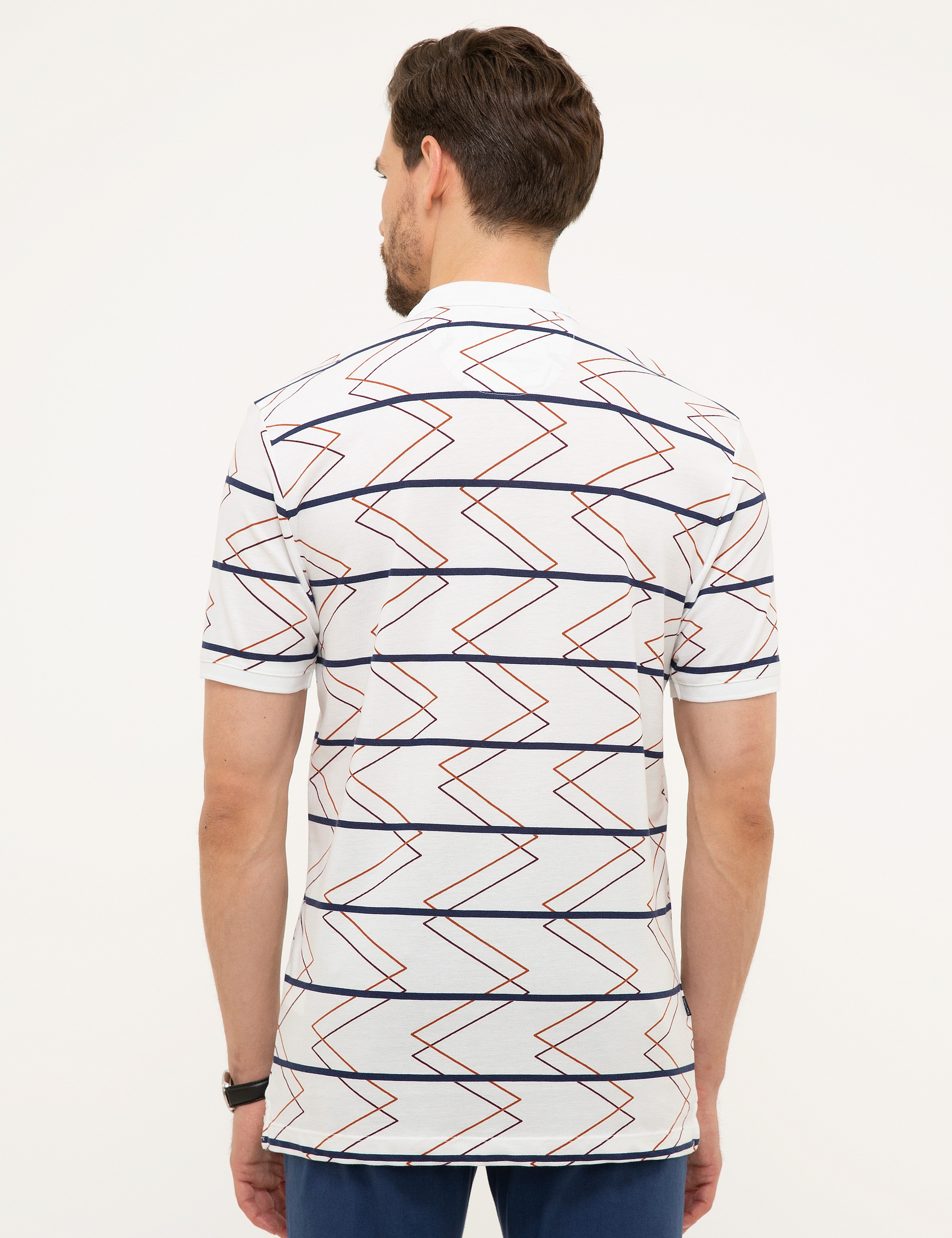 Beyaz Slim Fit Polo Yaka T-Shirt - Image 3
