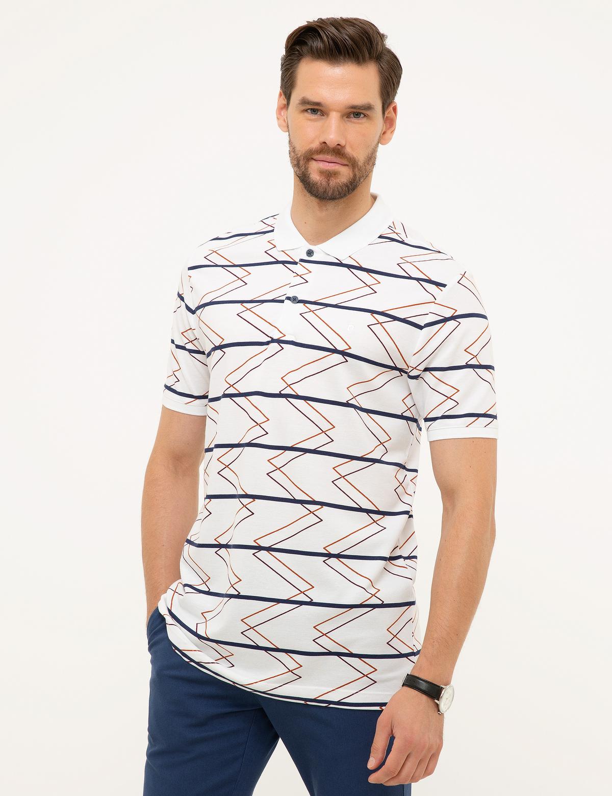 Beyaz Slim Fit Polo Yaka T-Shirt