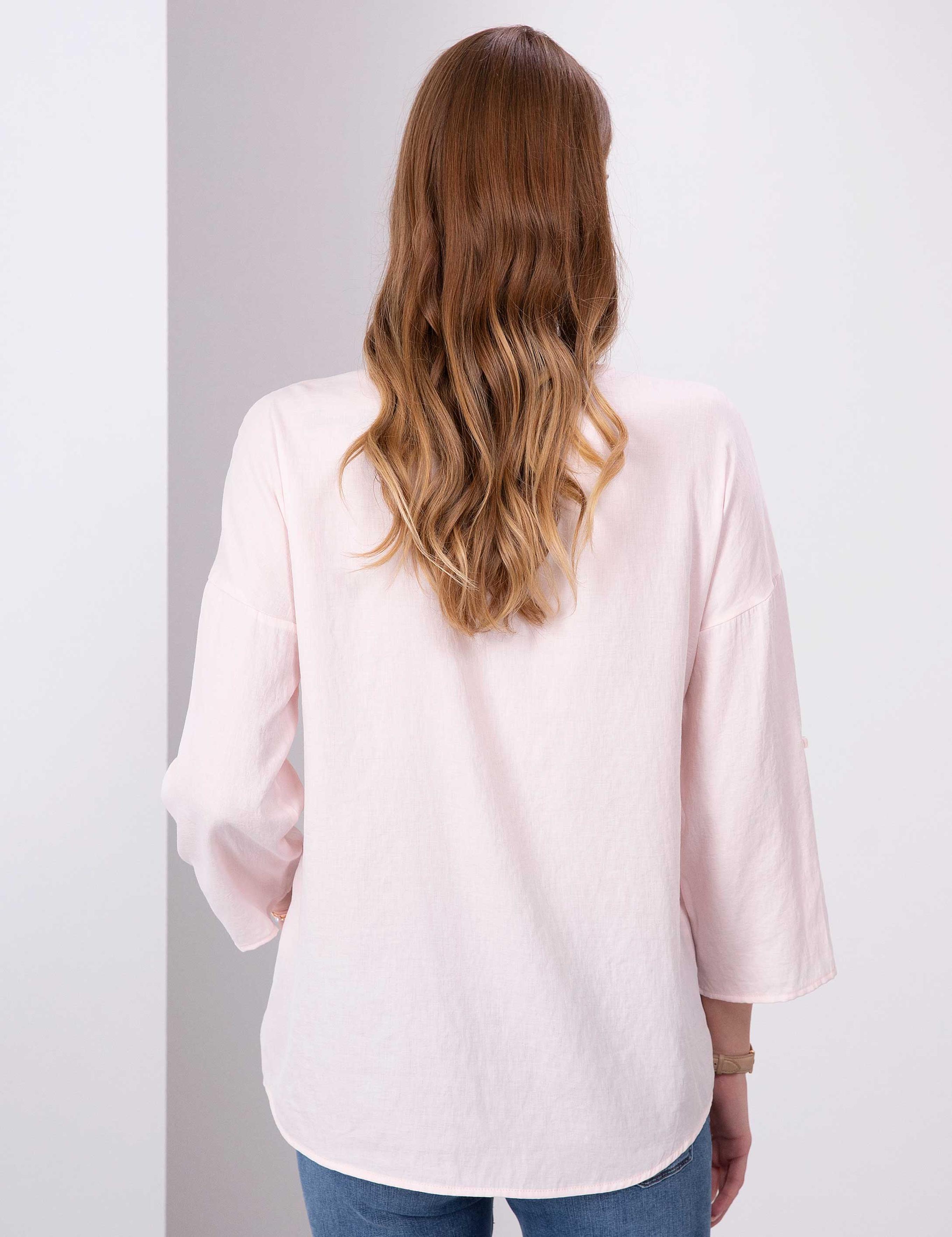 Toz Pembe Comfort Fit Uzun Kollu Gömlek