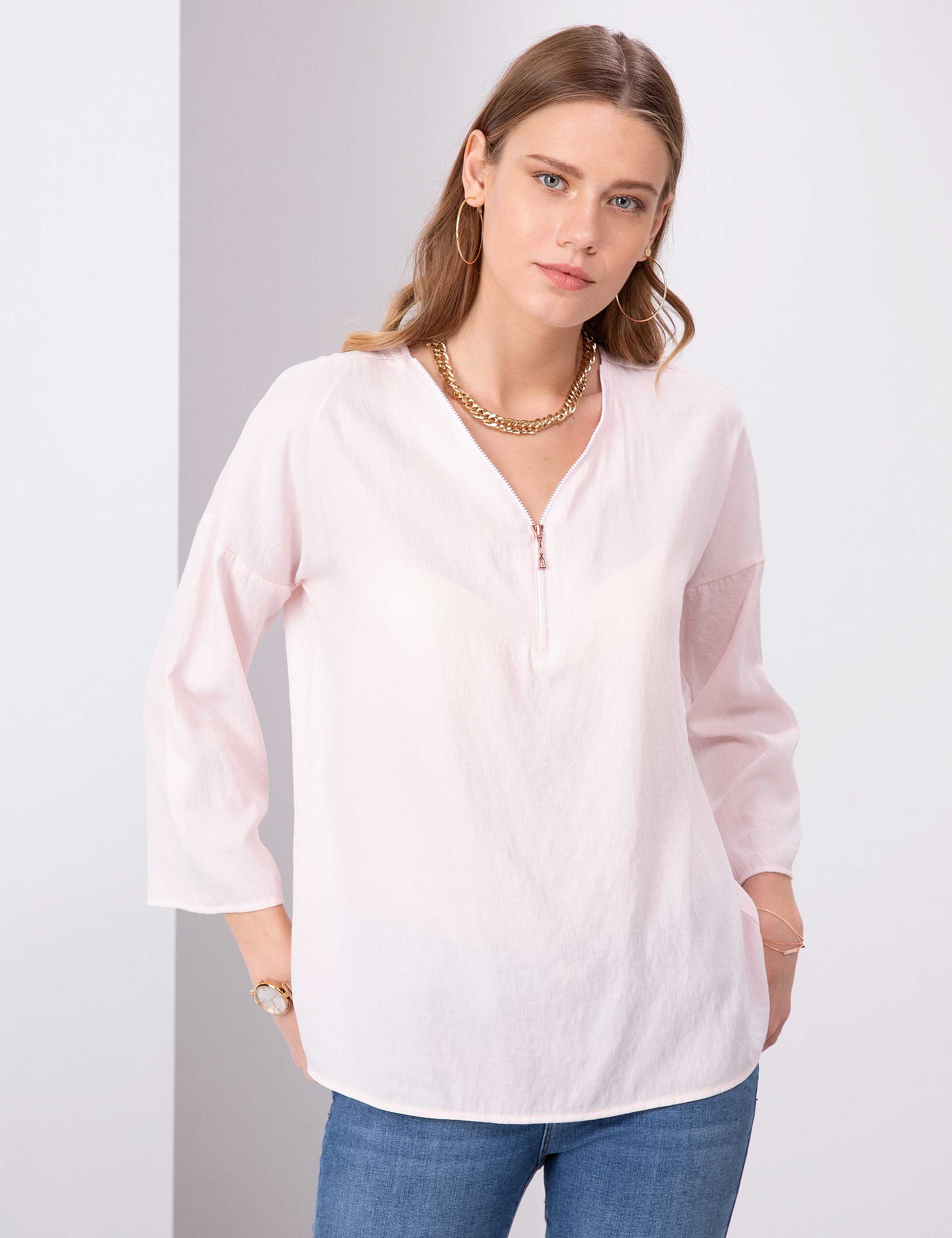 Toz Pembe Comfort Fit Uzun Kollu Gömlek