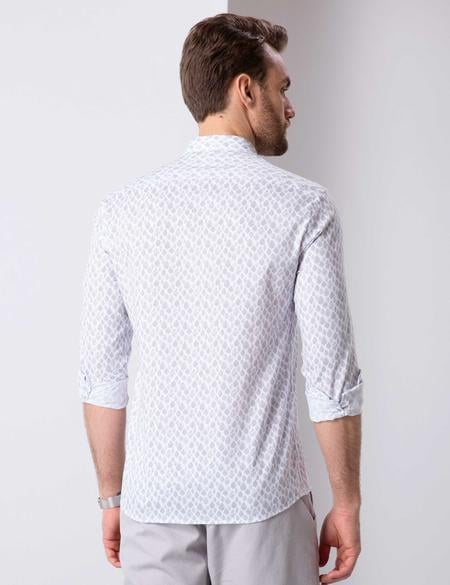 Açık Gri Slim Fit Gömlek - 50202833007