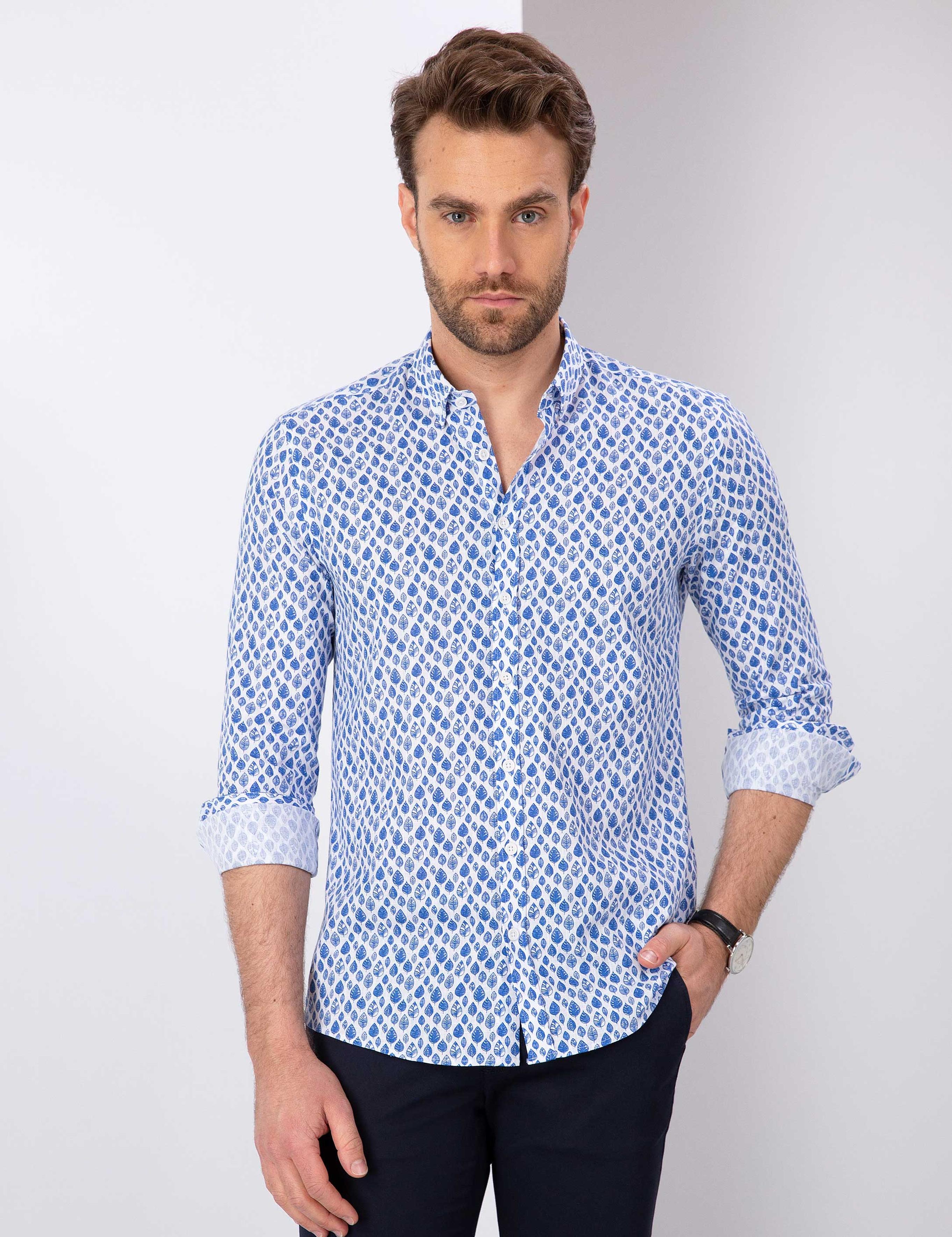 Saks Slim Fit Uzun Kollu Gömlek