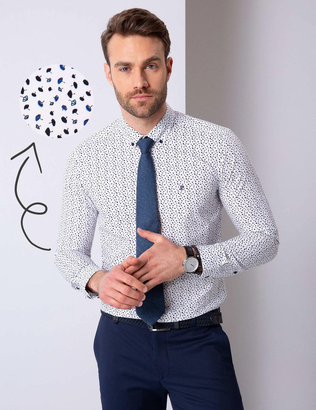 Mavi Slim Fit Uzun Kollu Gömlek