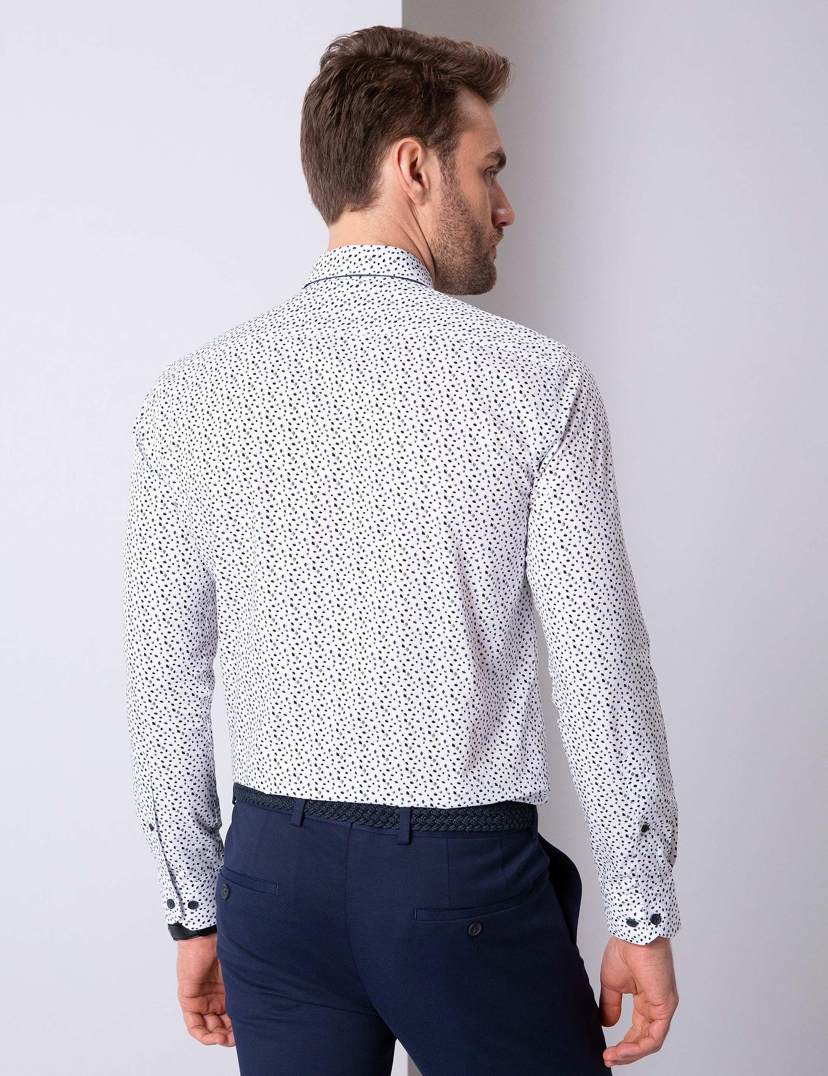 Mavi Slim Fit Uzun Kollu Gömlek