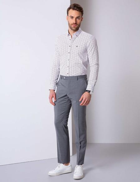 Bordo Slim Fit Uzun Kollu Gömlek - 50202838007