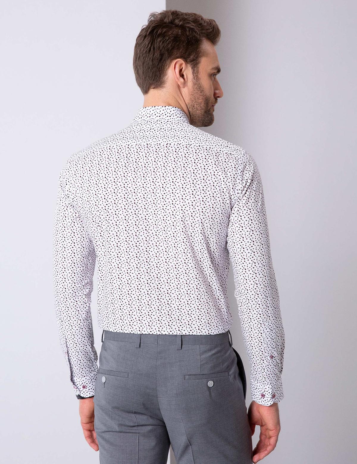 Bordo Slim Fit Uzun Kollu Gömlek - 50202838007