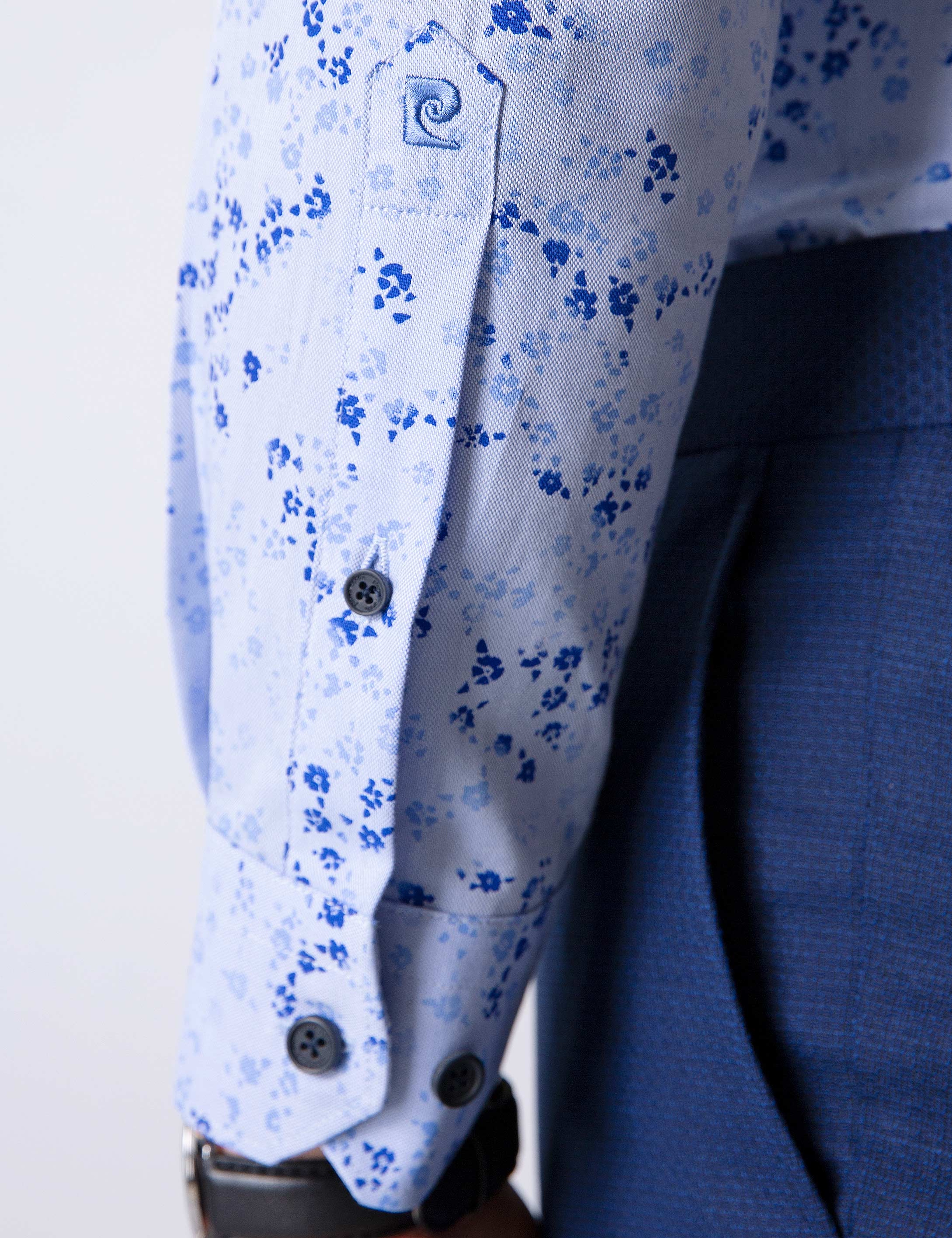 Mavi Slim Fit Uzun Kollu Gömlek - Image 4