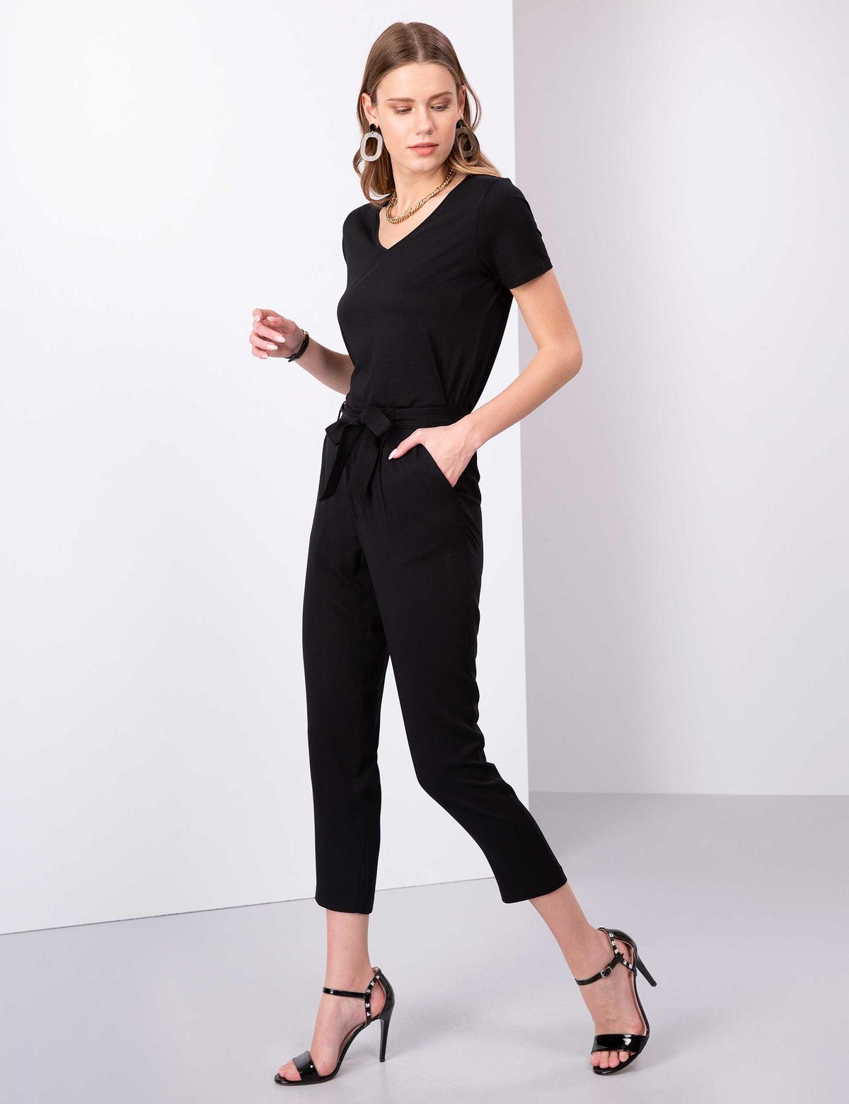 Siyah Carrot Fit Kumaş Pantolon - 50202845005