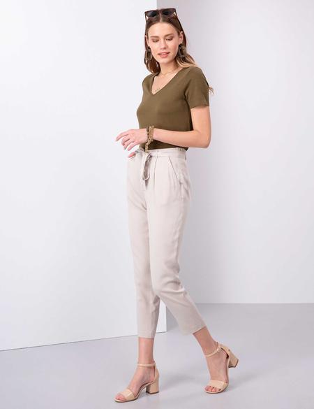 Bej Havuç Fit Kumaş Pantolon - 50202845047