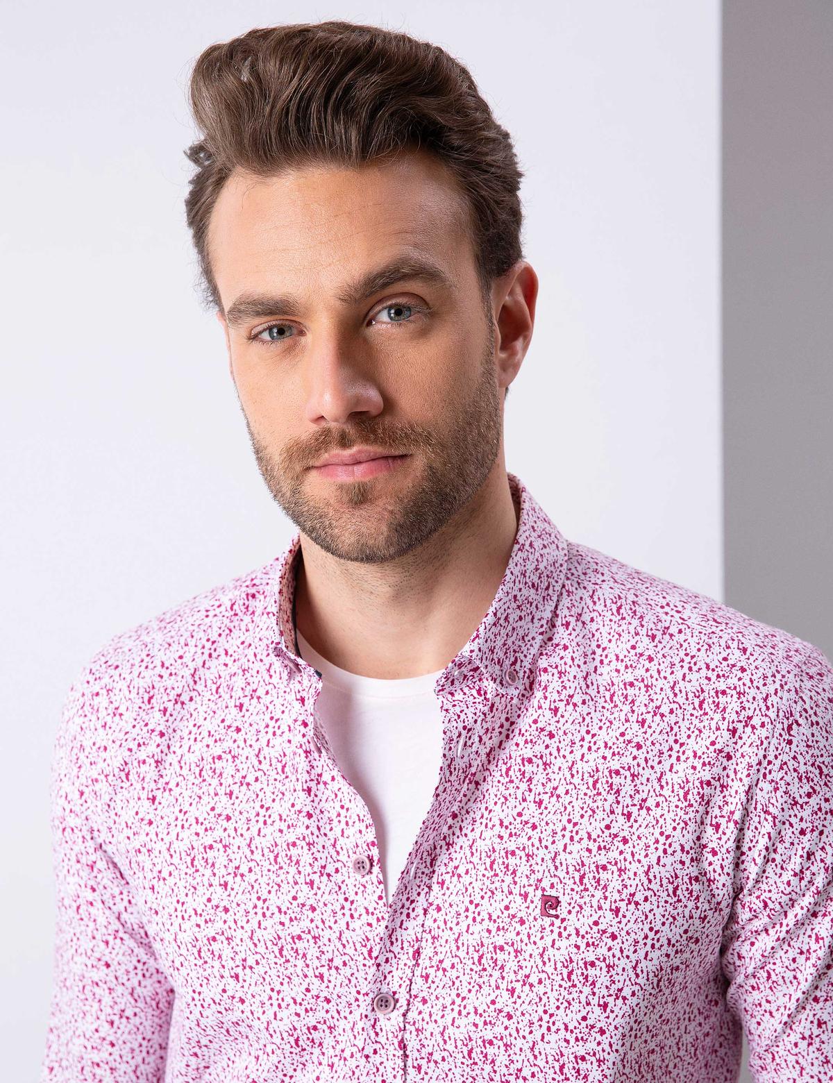 Bordo Slim Fit Uzun Kollu Gömlek - 50202847012