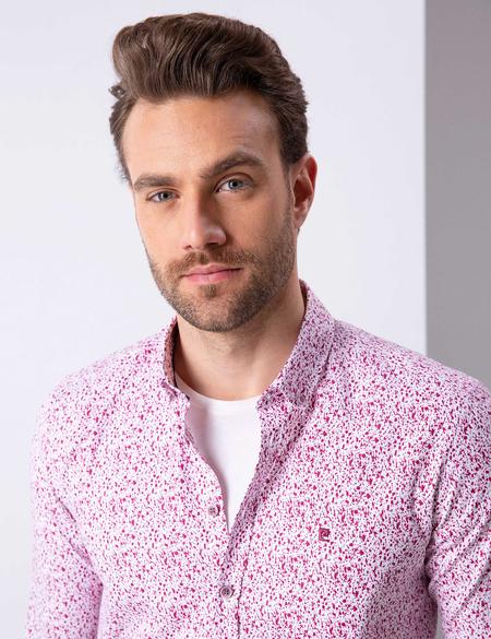 Bordo Slim Fit Uzun Kollu Gömlek - 50202847012