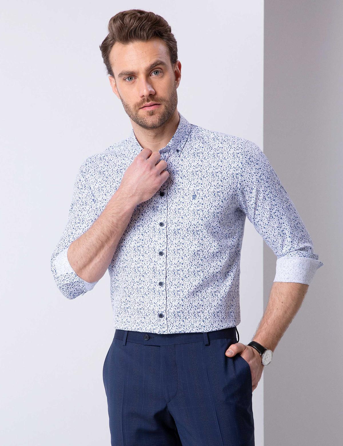 Petrol Slim Fit Uzun Kollu Gömlek - 50202847007