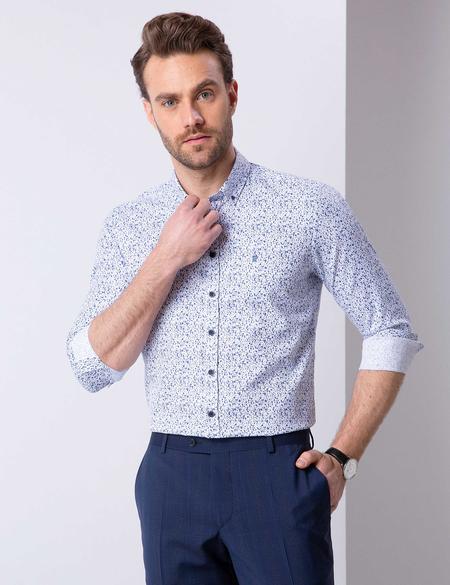 Petrol Slim Fit Uzun Kollu Gömlek - 50202847007