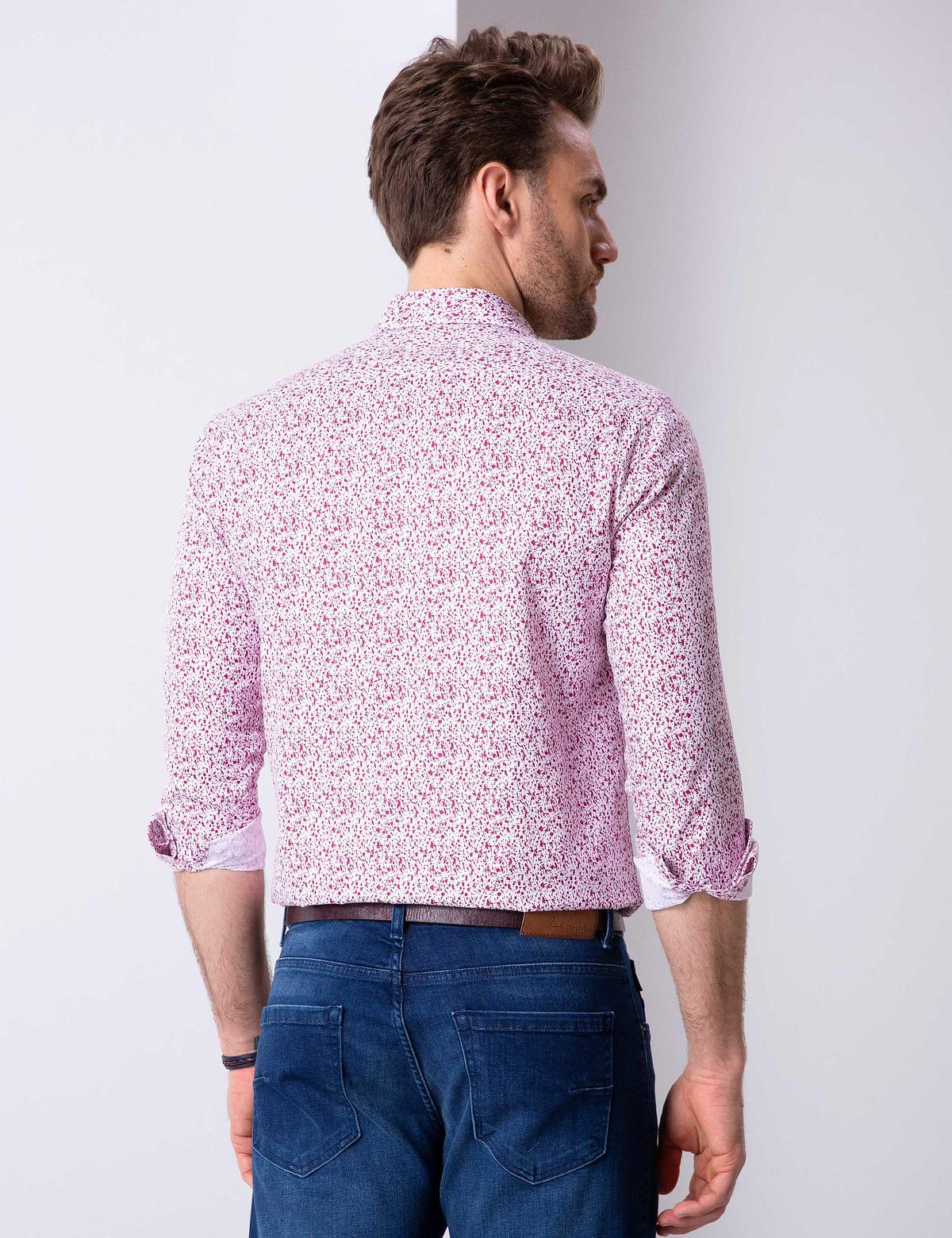 Bordo Slim Fit Uzun Kollu Gömlek - 50202847012