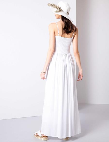 Beyaz Rahat Kesim Dokuma Elbise - 50202853003