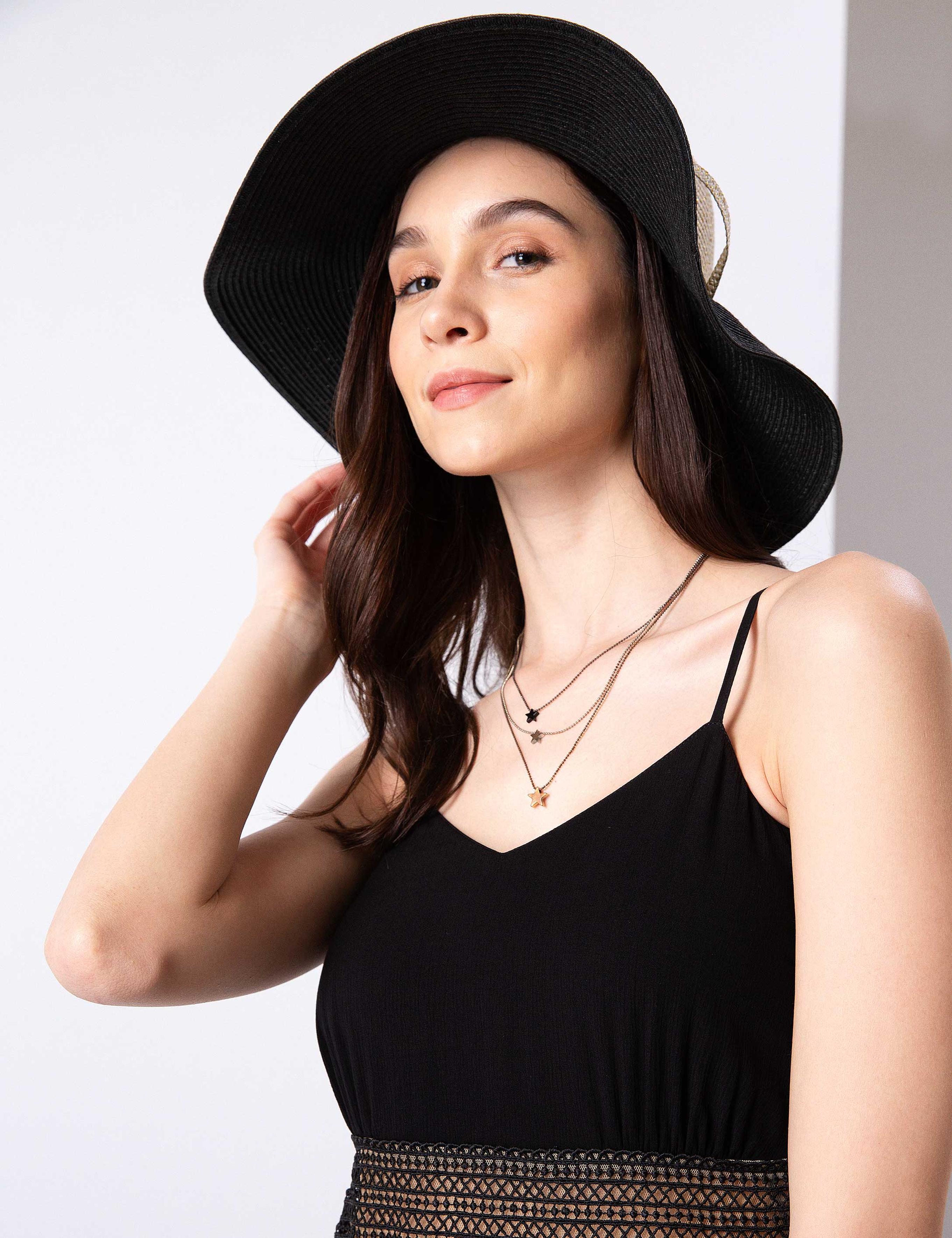 Siyah Rahat Kesim Dokuma Elbise