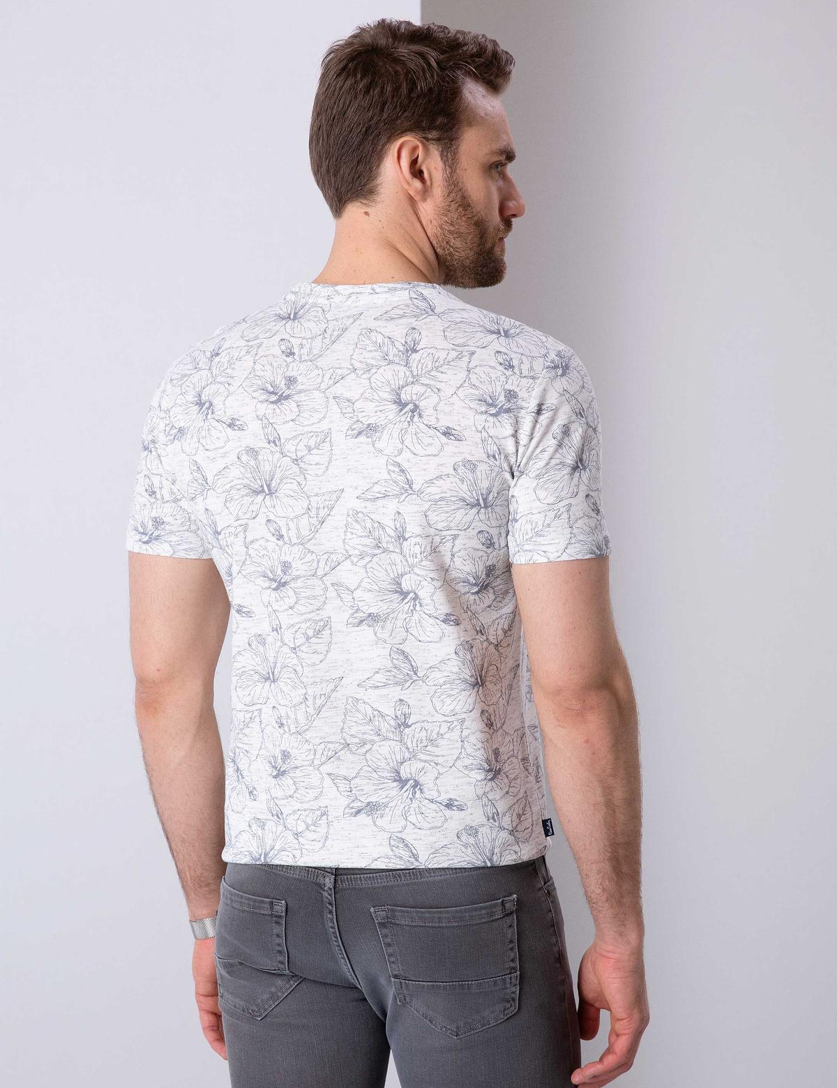 Beyaz Slim Fit Bisiklet Yaka T-Shirt - 50202855002