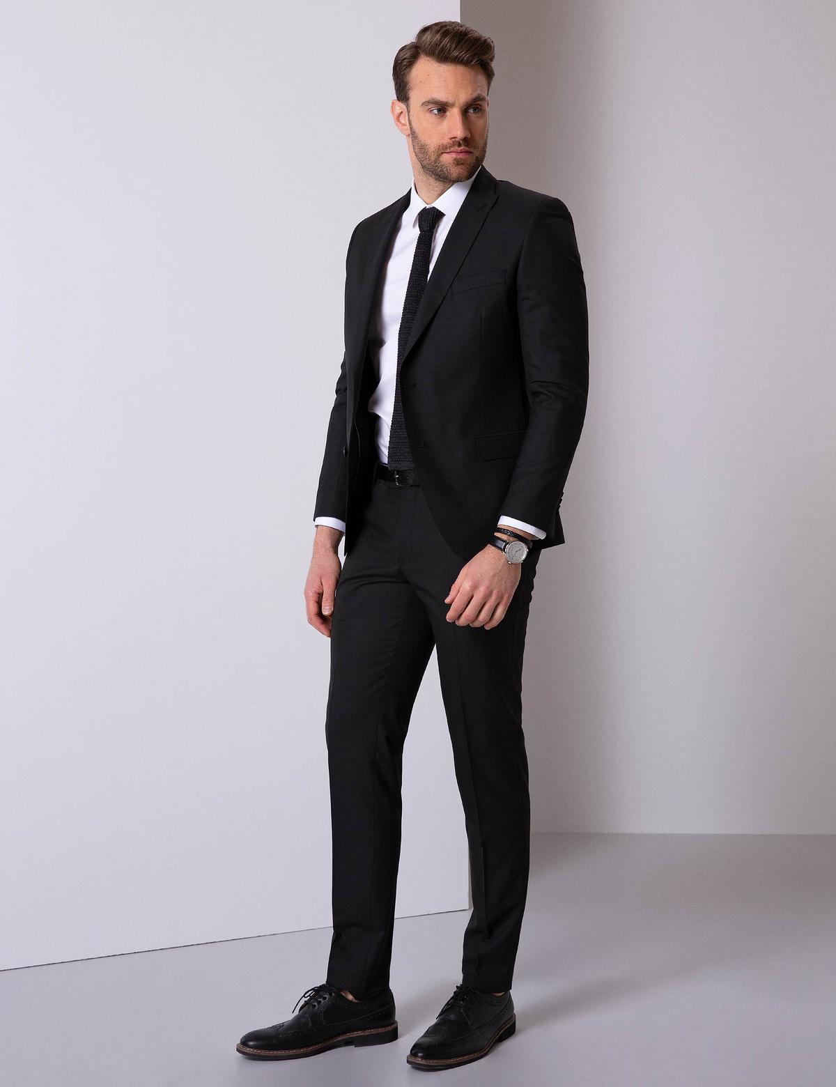 Siyah Ekstra Slim Fit Takım Elbise - 50203369002