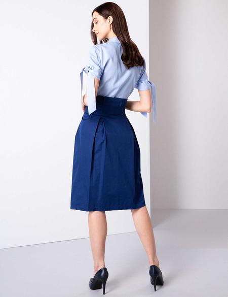 Lacivert Yırtmaç Detaylı Etek - 50203407023