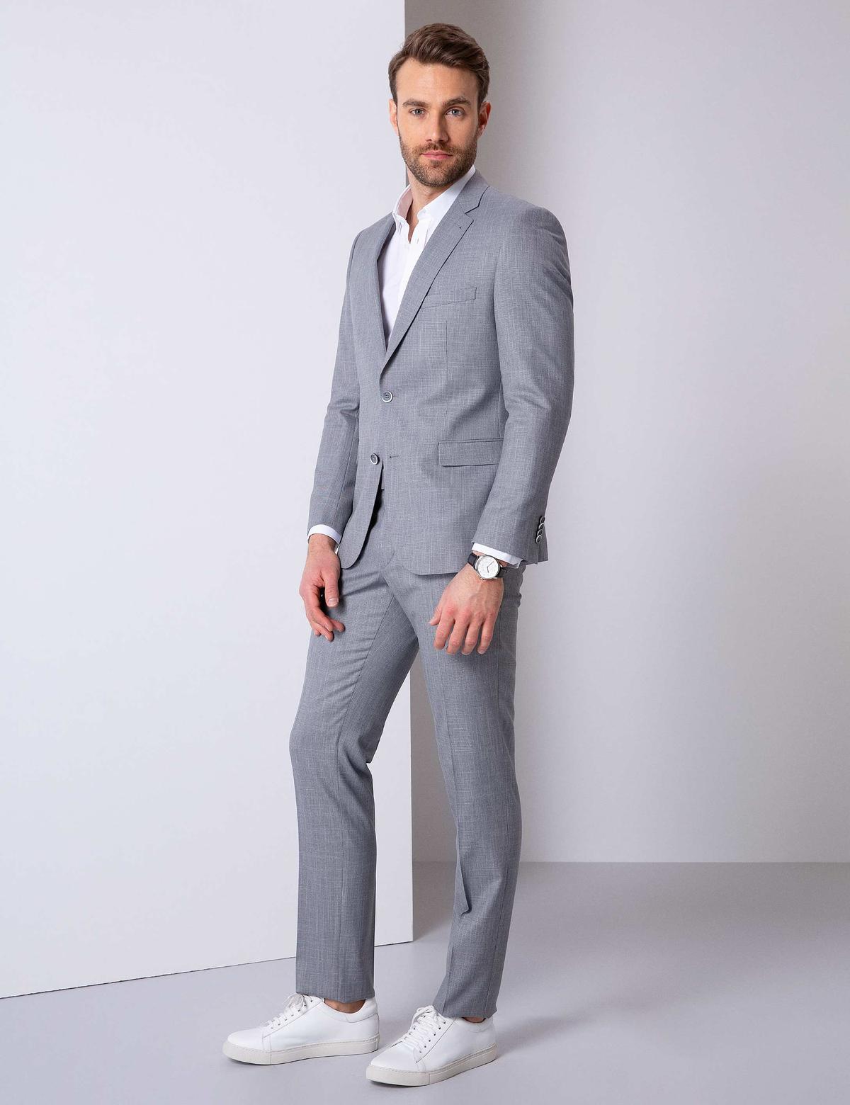 Gri Slim Fit Takım Elbise - 50203408152