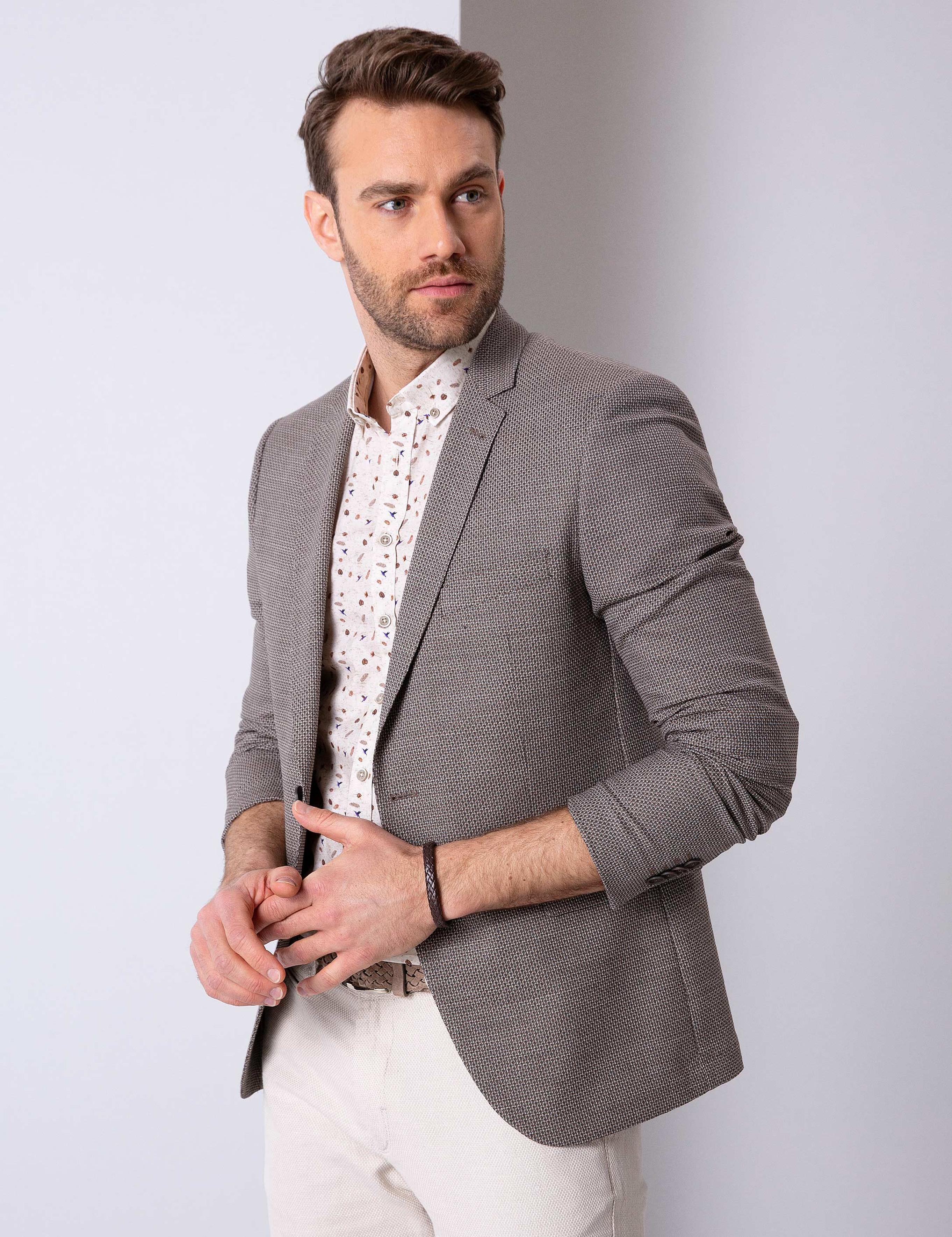 Kahverengi Ekstra Slim Fit Ceket