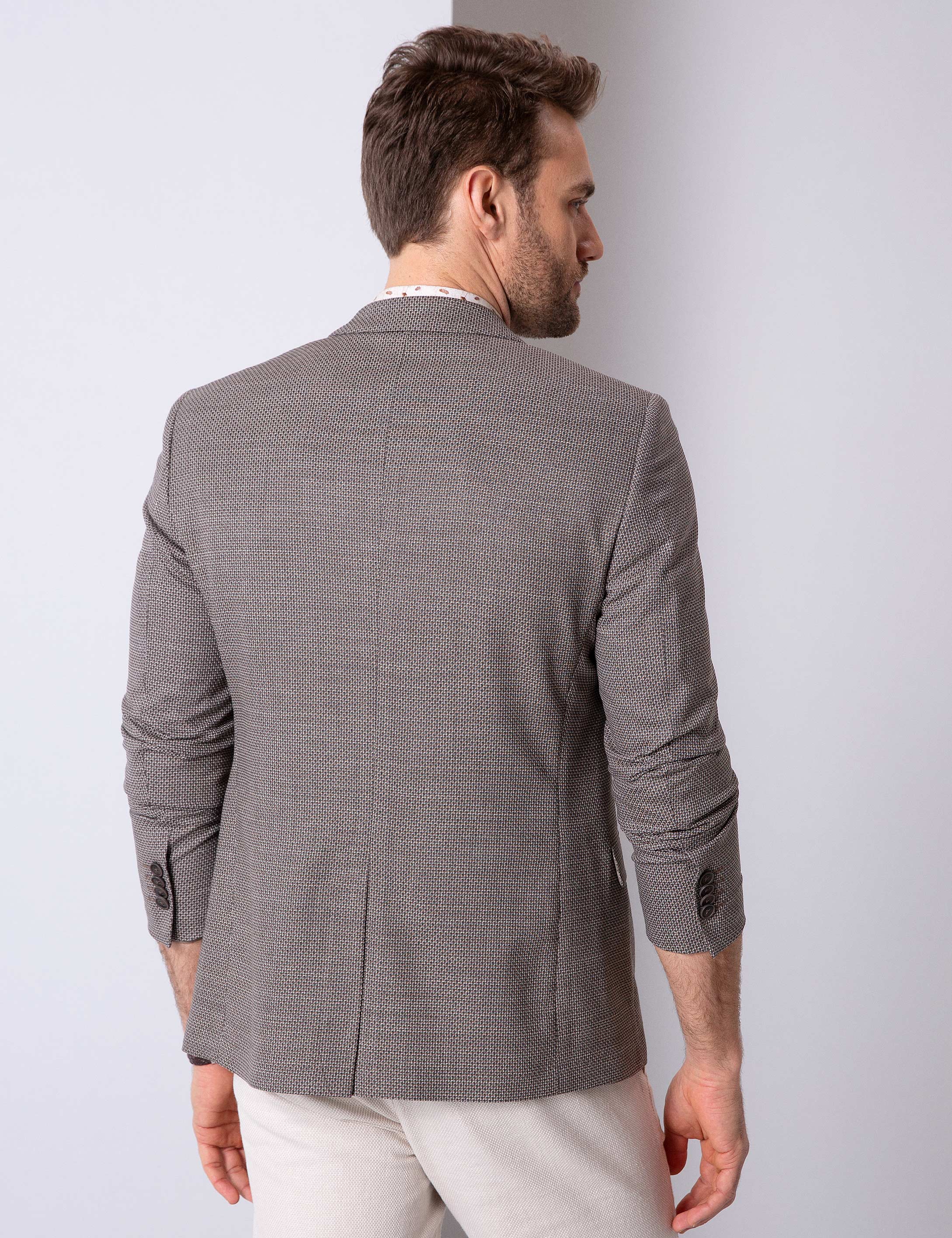 Kahverengi Ekstra Slim Fit Ceket