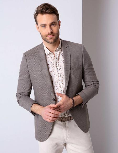 Kahverengi Ekstra Slim Fit Ceket - 50203415048