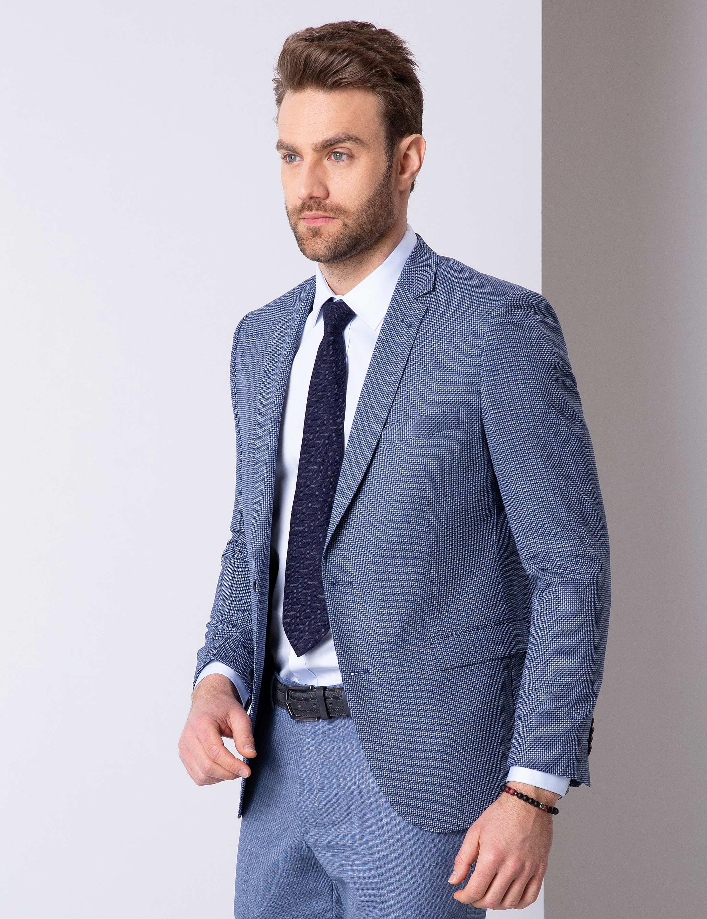 Açık Lacivert Ex. Slim Fit Ceket