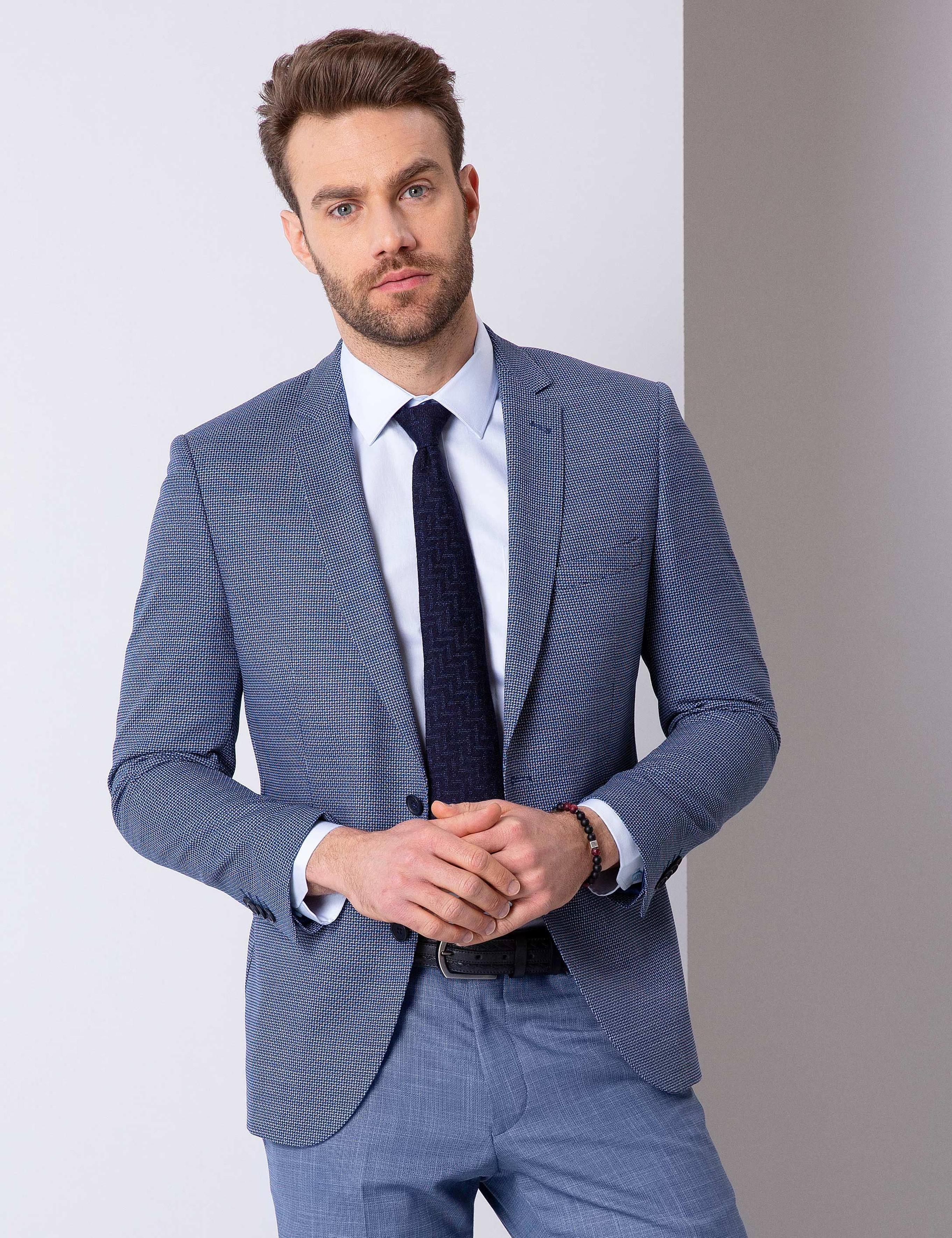 Açık Lacivert Ex. Slim Fit Ceket