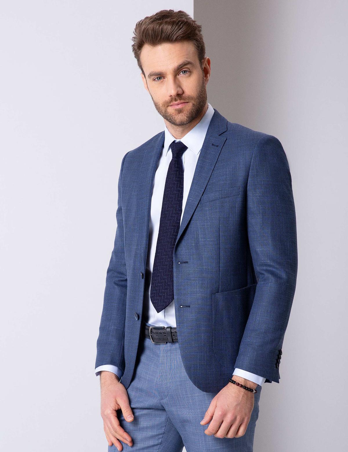 Açık Lacivert Slim Fit Ceket - 50203416008