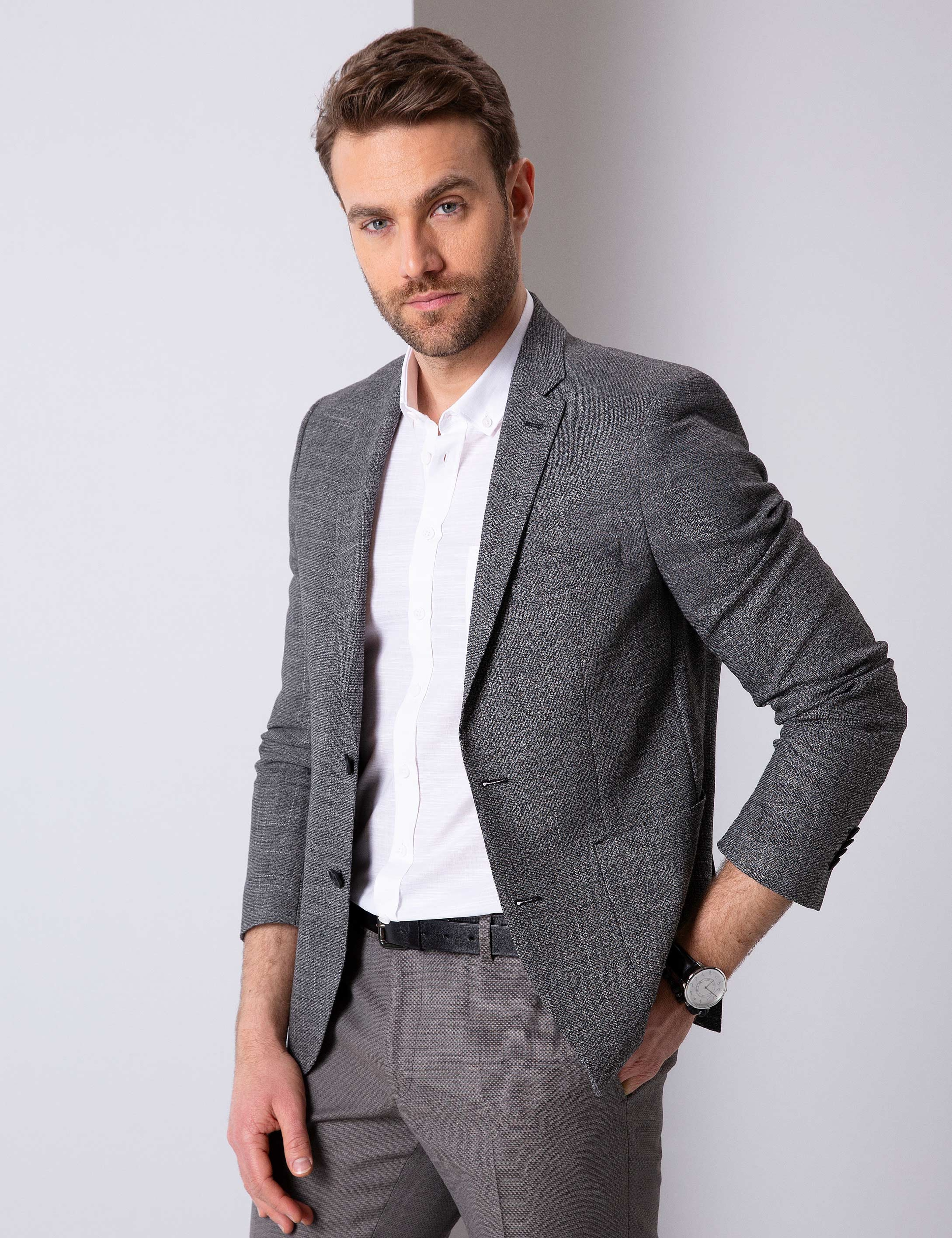 Siyah Slim Fit Ceket - Image 2