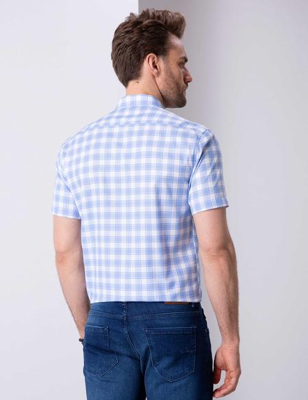 Açık Mavi Regular Fit Kısa Kollu Gömlek - 50203418007