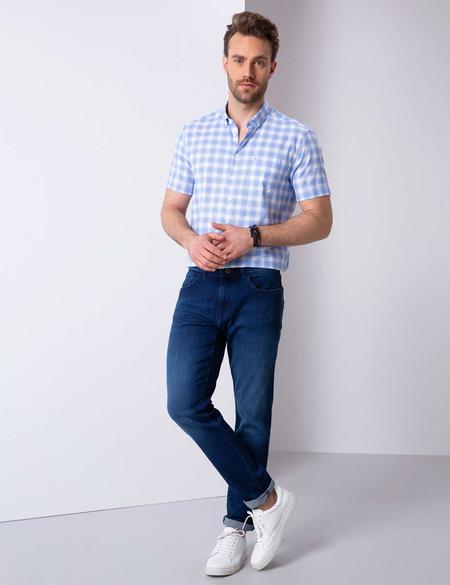 Açık Mavi Regular Fit Kısa Kollu Gömlek - 50203418007