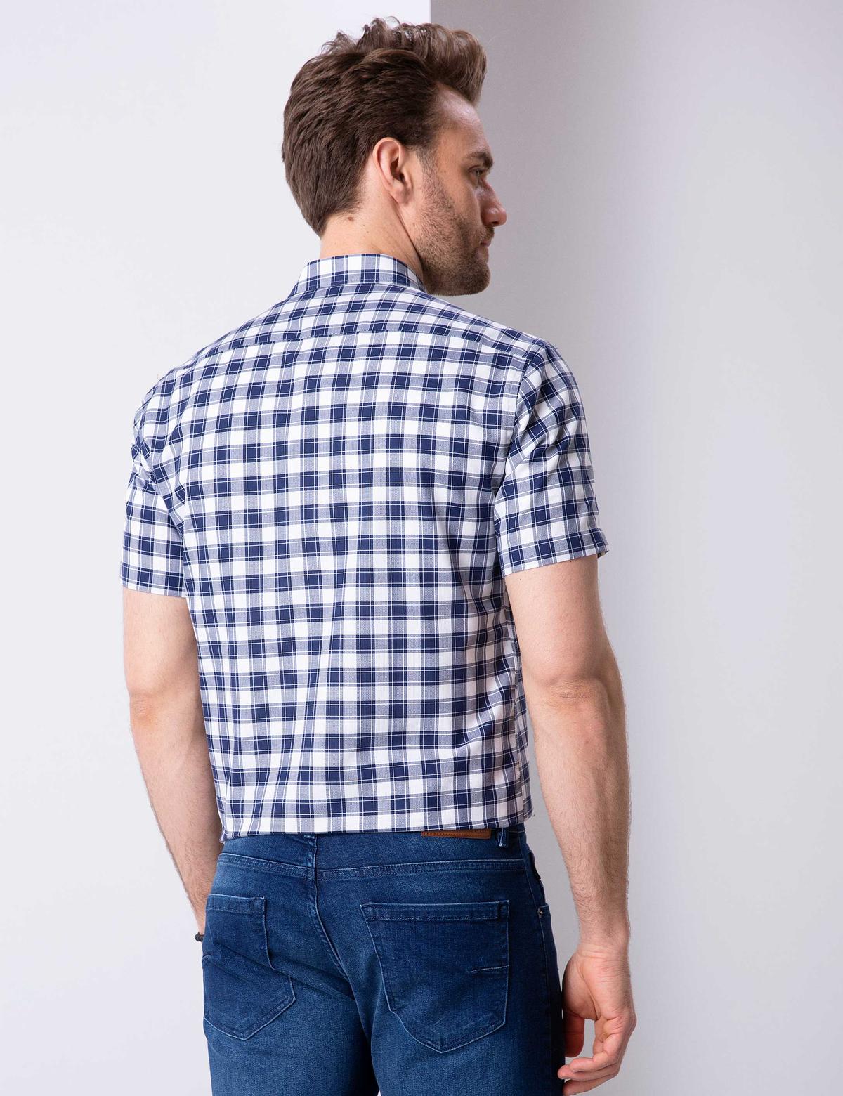 Lacivert Regular Fit Kısa Kollu Gömlek - 50203418015