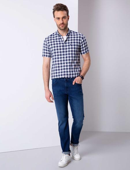 Lacivert Regular Fit Kısa Kollu Gömlek - 50203418015